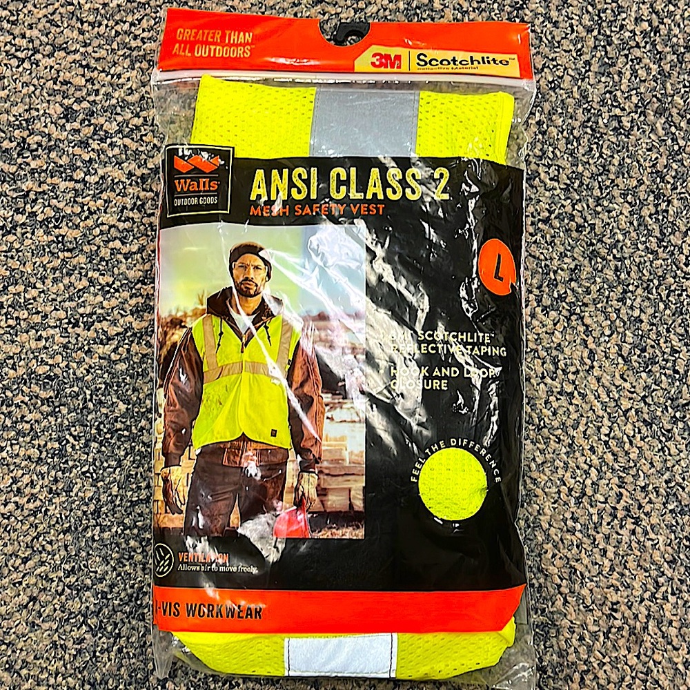 {NEW} {Size L} ANSI CLASS 2 Mesh Safety Vest